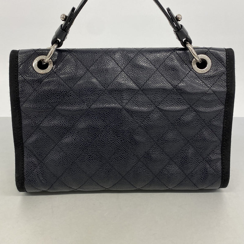 【6gc2510-k】シャネル ハンドバッグ マトラッセ チェーンショルダー キャビアスキン ブラック シルバー金具 2wayバッグ【中古】レディース