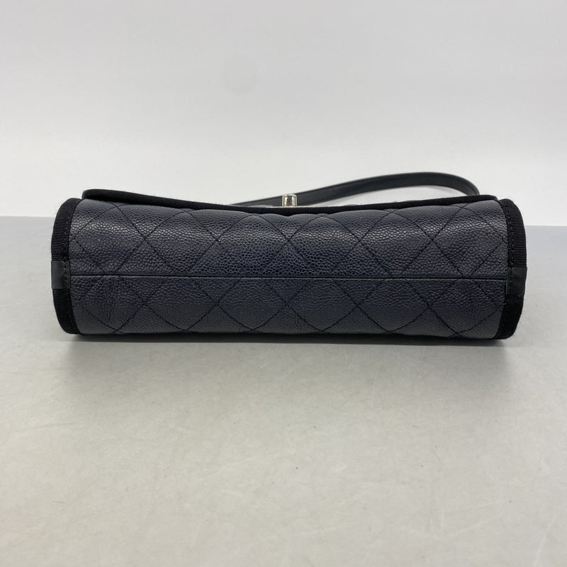 【6gc2510-k】シャネル ハンドバッグ マトラッセ チェーンショルダー キャビアスキン ブラック シルバー金具 2wayバッグ【中古】レディース