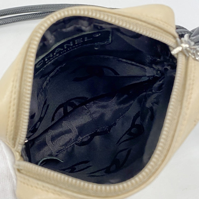 【6gc2511-k】シャネル ショルダーバッグ カンボン ラムスキン ベージュ シルバー金具【中古】レディース