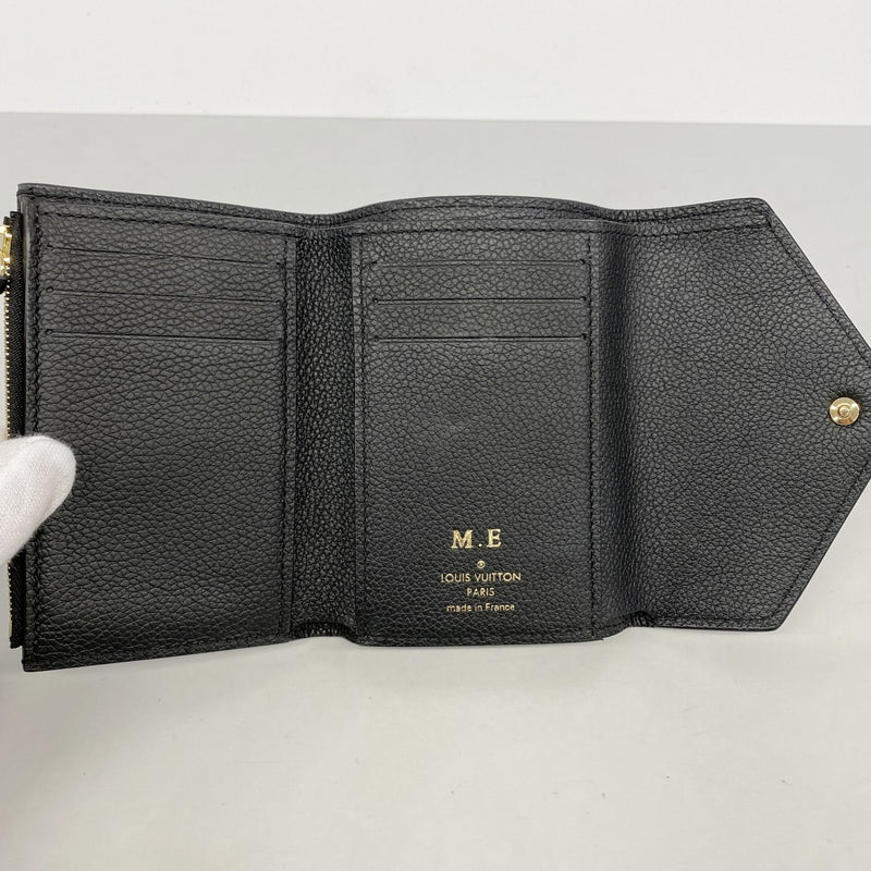 【6gc2519-k】ルイヴィトン 三つ折り財布 モノグラム・アンプラント ポルトフォイユヴィクトリーヌ M64060 ノワール【中古】レディース