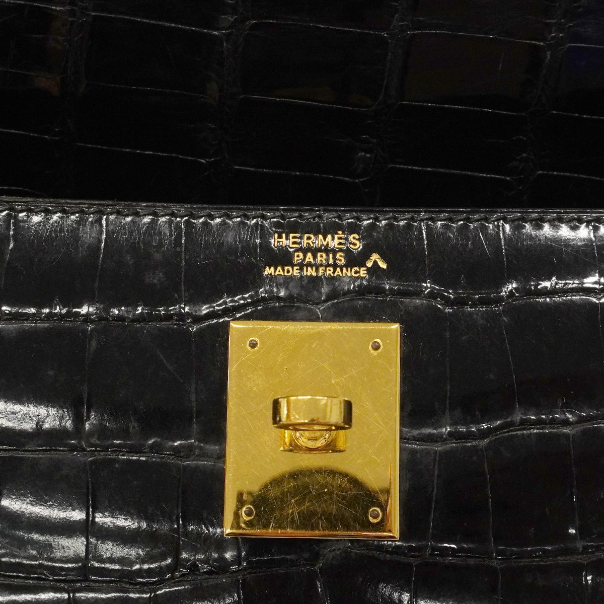 【6gc2521-h】エルメス ハンドバッグ ケリー32 ポロサス ブラック ゴールド金具 〇X刻印 2wayバッグ【中古】レディース