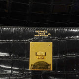 【6gc2521-h】エルメス ハンドバッグ ケリー32 ポロサス ブラック ゴールド金具 〇X刻印 2wayバッグ【中古】レディース