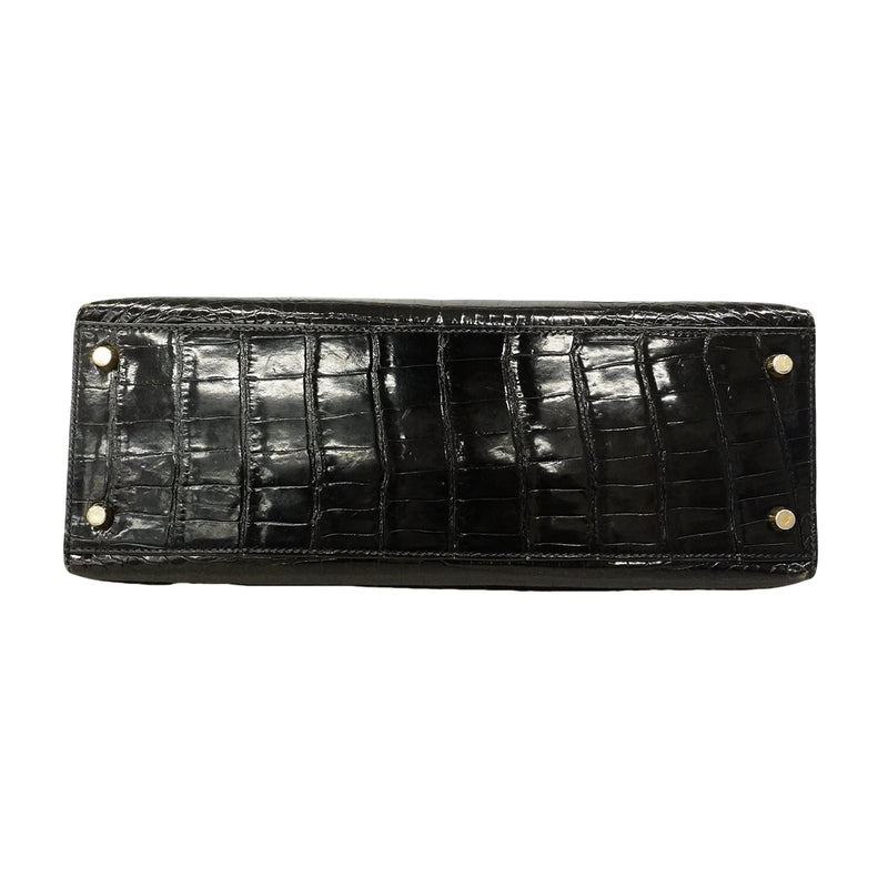 【6gc2521-h】エルメス ハンドバッグ ケリー32 ポロサス ブラック ゴールド金具 〇X刻印 2wayバッグ【中古】レディース
