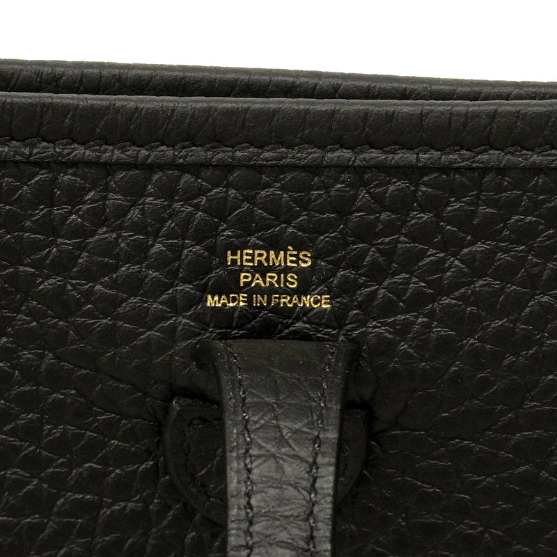 【6gc2522-h】エルメス ショルダーバッグ エヴリンTPM トリヨンクレマンス ブラック ゴールド金具 K刻印【中古】レディース