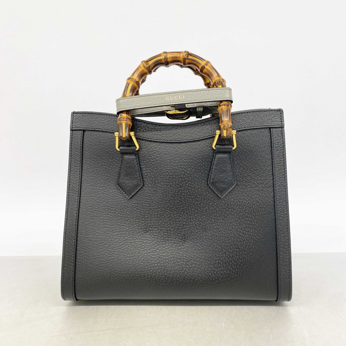 【6gc2534-k】グッチ ハンドバッグ ダイアナ 702721 レザー ブラック ゴールド金具 2wayバッグ【中古】レディース