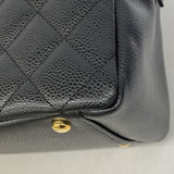 【6gc2536】シャネル ハンドバッグ マトラッセ キャビアスキン ブラック ゴールド金具【中古】レディース