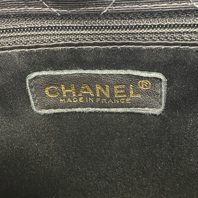 【6gc2537-h】シャネル ショルダーバッグ マトラッセ チェーンショルダー コットン ブラック ゴールド金具【中古】レディース