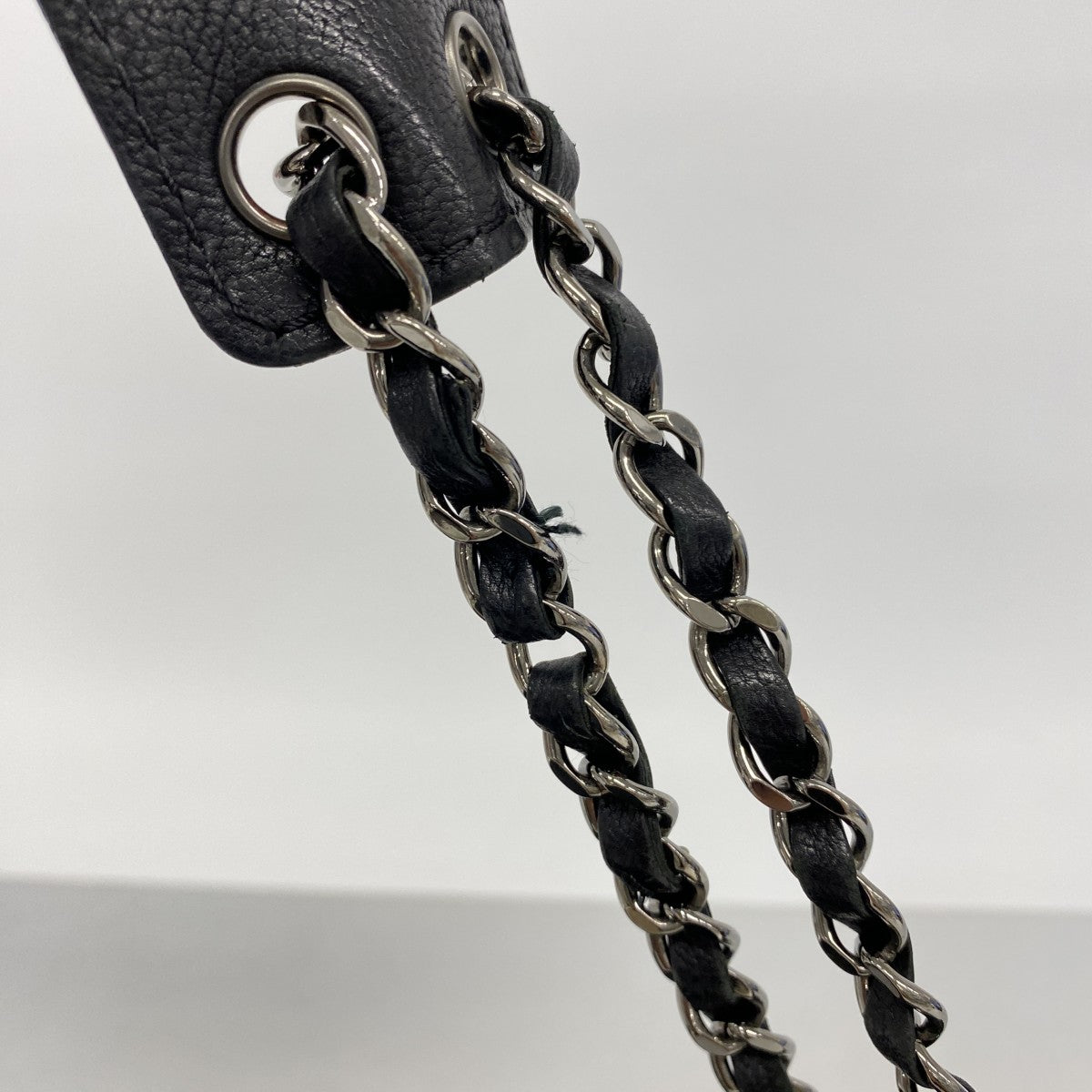 【6gc2539】シャネル ショルダーバッグ チェーンショルダー デカココ レザー ブラック シルバー金具【中古】レディース