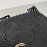【6gc2539】シャネル ショルダーバッグ チェーンショルダー デカココ レザー ブラック シルバー金具【中古】レディース