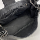 【6gc2539】シャネル ショルダーバッグ チェーンショルダー デカココ レザー ブラック シルバー金具【中古】レディース