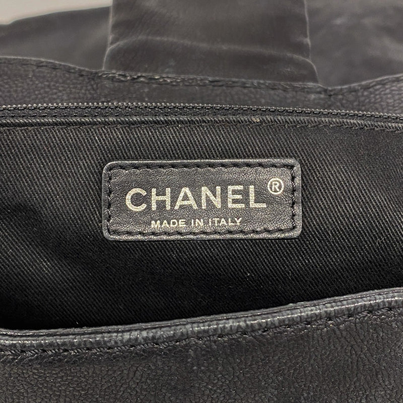 【6gc2539】シャネル ショルダーバッグ チェーンショルダー デカココ レザー ブラック シルバー金具【中古】レディース