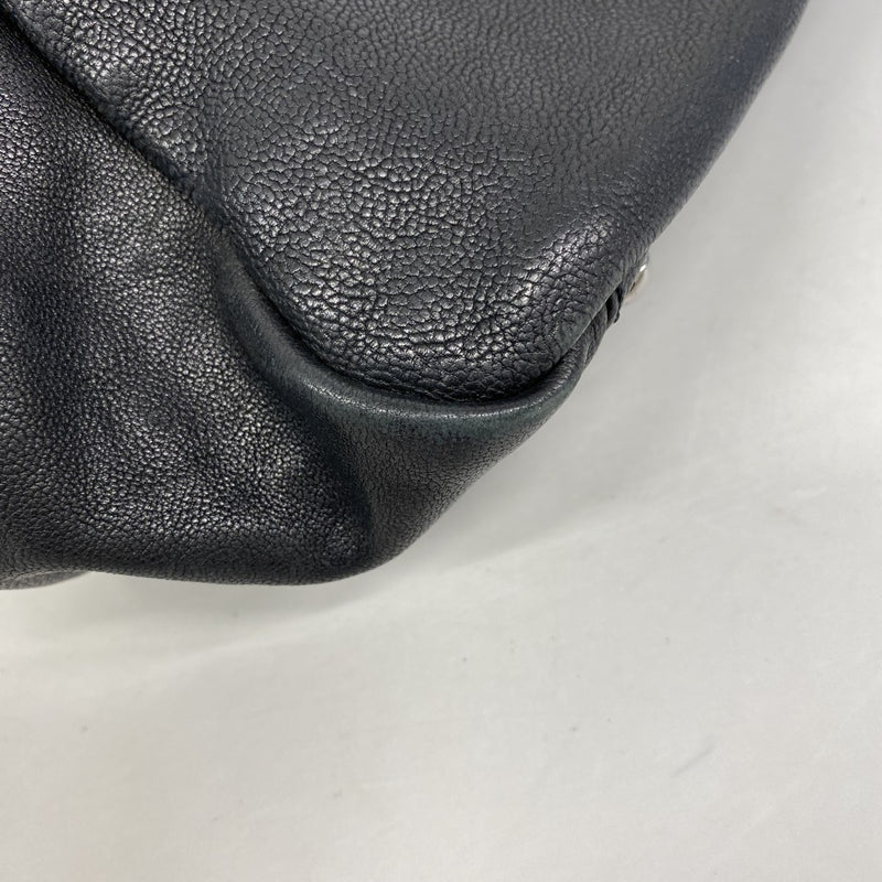 【6gc2539】シャネル ショルダーバッグ チェーンショルダー デカココ レザー ブラック シルバー金具【中古】レディース