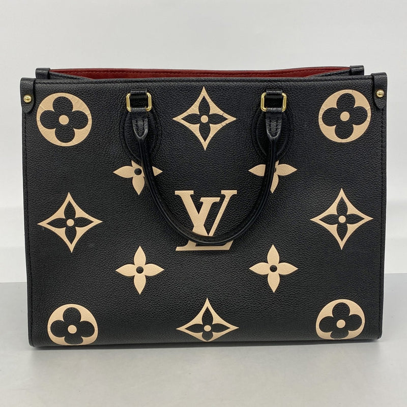 【6gc2541】ルイヴィトン トートバッグ モノグラム・アンプラント バイカラー オンザゴーMM M45495 ブラック ベージュ【中古】レディース