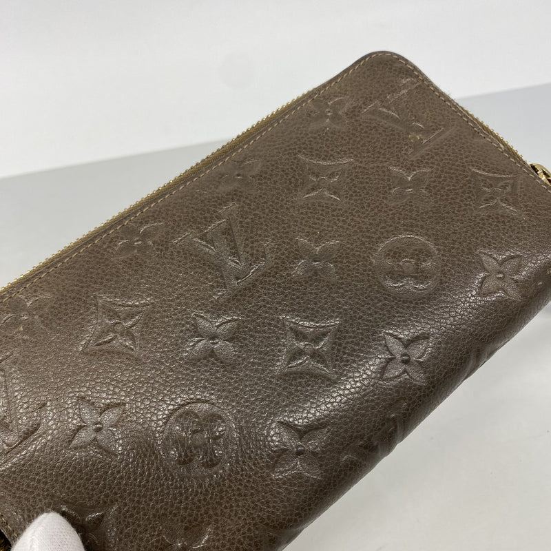 【6gc2542】ルイヴィトン 長財布 モノグラム・アンプラント ポルトフォイユスクレットロン M93436 オンブル【中古】レディース