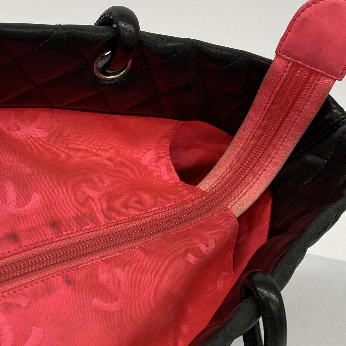 【6gc2548】シャネル トートバッグ カンボン ラムスキン ブラック シルバー金具【中古】レディース