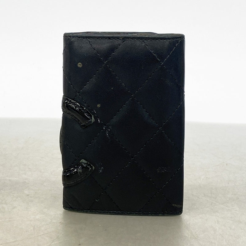 【6gc2550】シャネル キーケース カンボン ラムスキン ブラック シルバー金具【中古】レディース