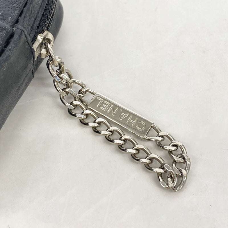 【6gc2551】シャネル シガレットケース カンボン ラムスキン ブラック シルバー金具【中古】レディース