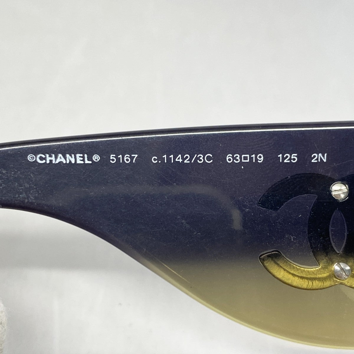 【6gc2553】シャネル サングラス 5167 プラスチック グレー カーキ シルバー金具【中古】レディース