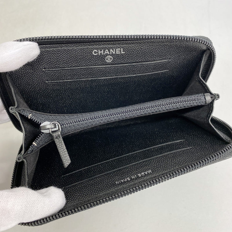 【6gc2555-k】シャネル 財布 ボーイシャネル キャビアスキン ブラック【中古】レディース