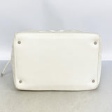 【6gc2557-k】シャネル ハンドバッグ パンチング キャビアスキン ホワイト シルバー金具【中古】レディース
