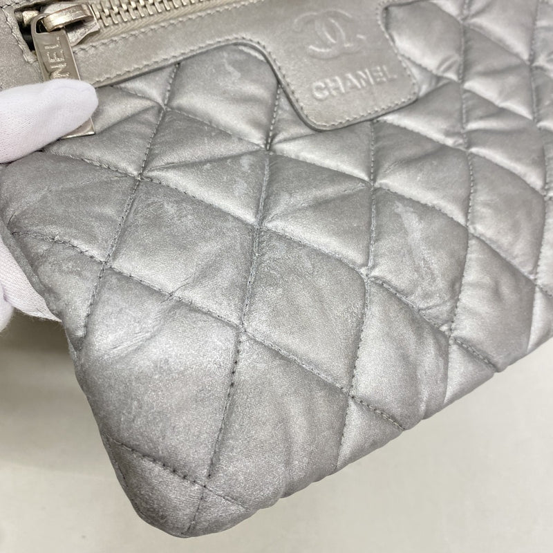 【6gc2559-k】シャネル ショルダーバッグ コココクーン ナイロン グレー シルバー金具【中古】レディース