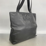 【6gc2561-k】シャネル トートバッグ レザー ブラック ゴールド金具【中古】レディース