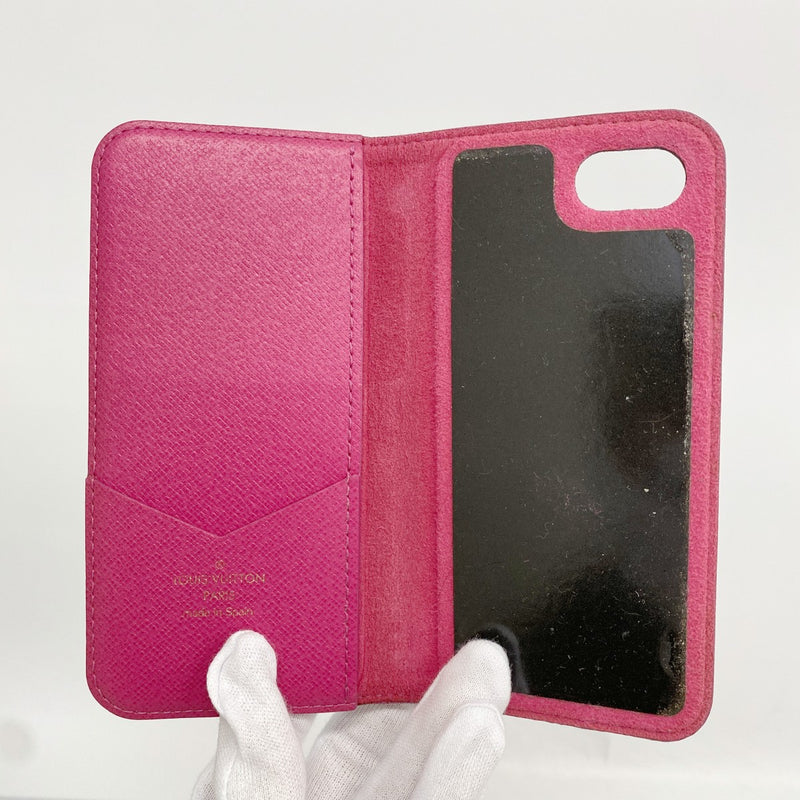 【6gc2568-k】ルイヴィトン iPhoneケース モノグラム フォリオ M61906 ブラウン ローズ iPhone7/8【中古】レディース