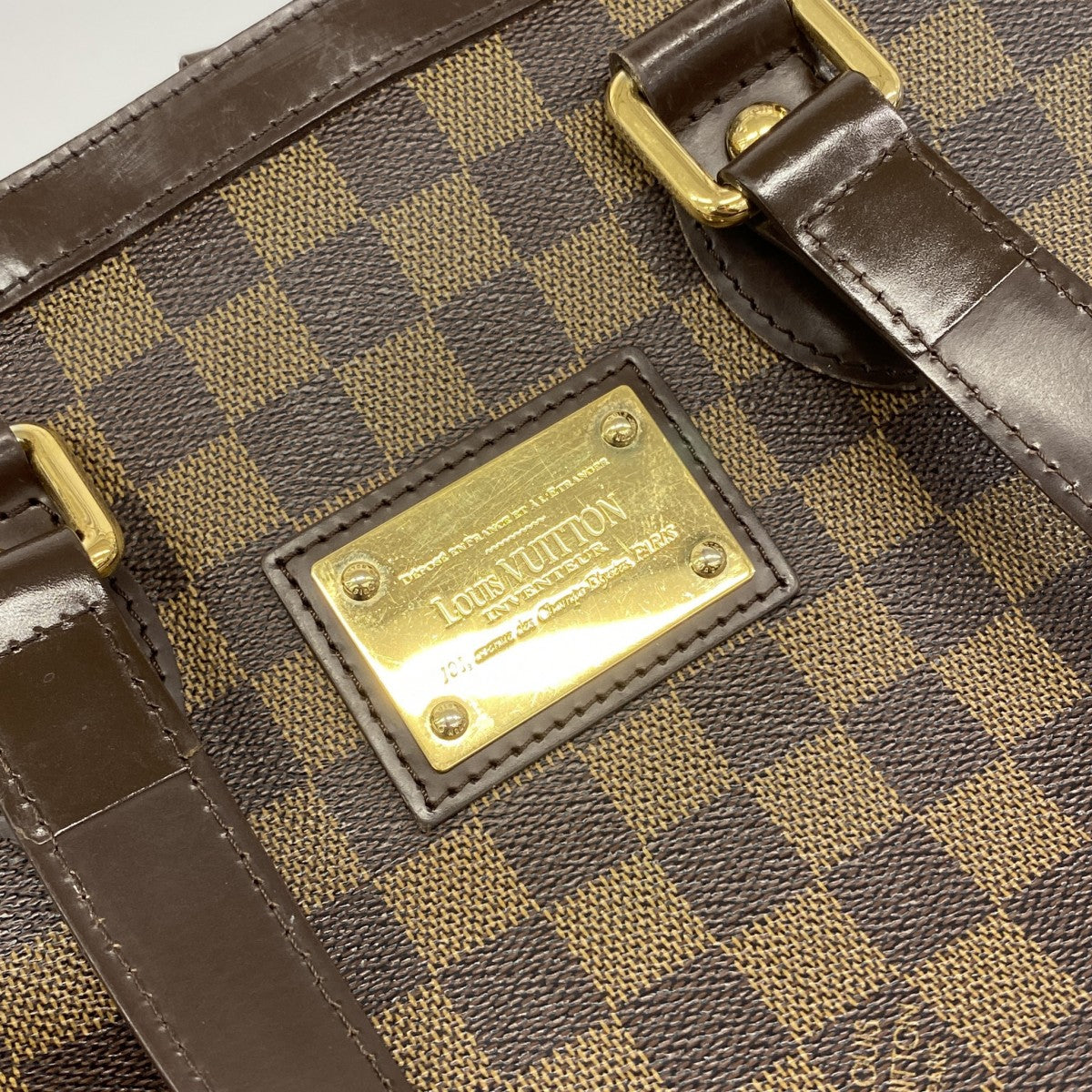 【6gc2581】ルイヴィトン トートバッグ ダミエ ハムステッドPM N51205 エベヌ【中古】レディース