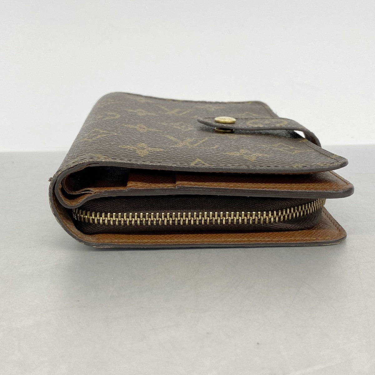 【6gc2587】ルイヴィトン 財布 モノグラム ポルトパピエジップ M61207 ブラウン【中古】レディース
