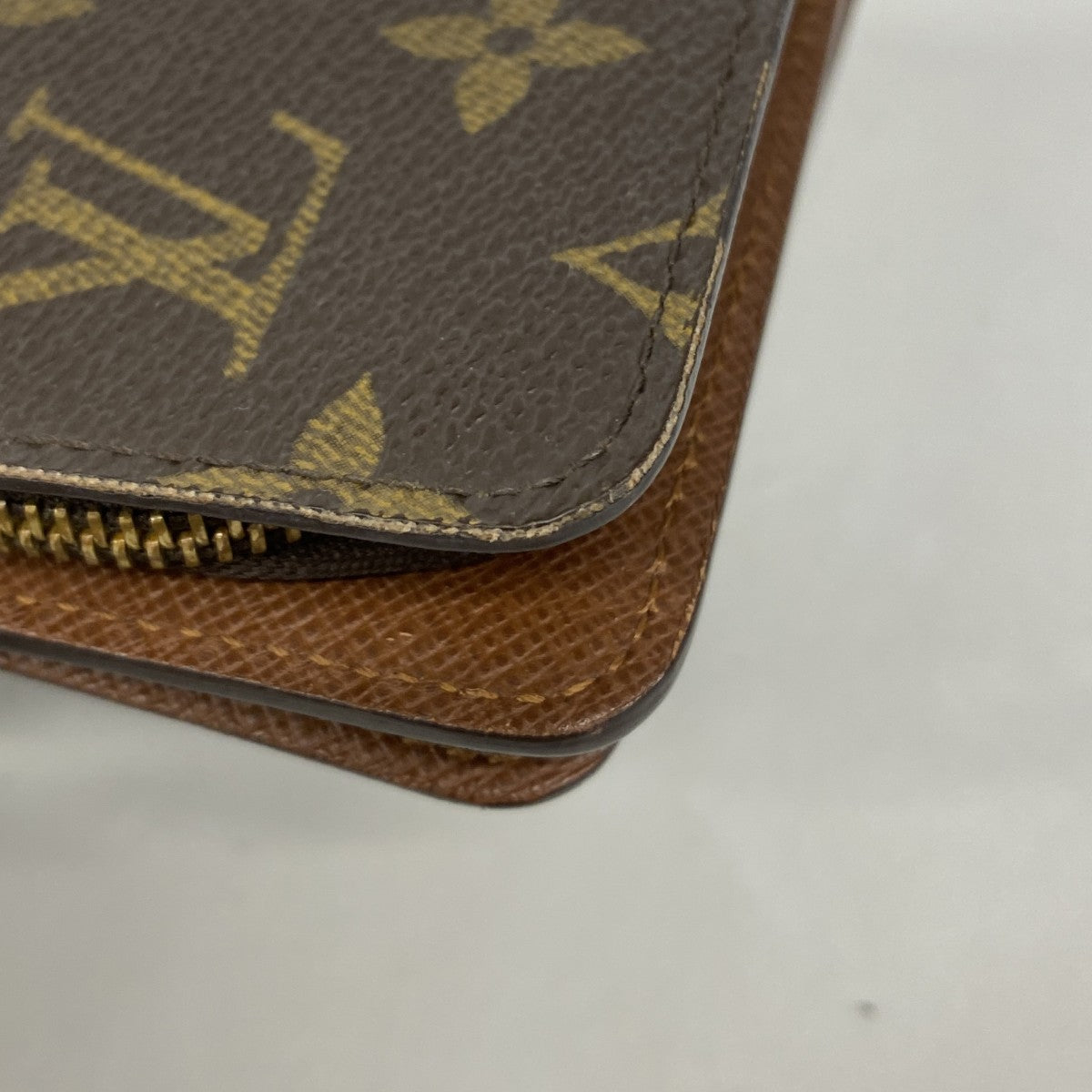【6gc2587】ルイヴィトン 財布 モノグラム ポルトパピエジップ M61207 ブラウン【中古】レディース