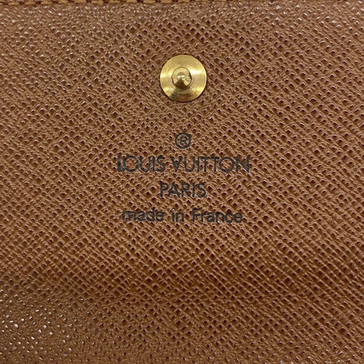 【6gc2589】ルイヴィトン 三つ折り財布 モノグラム ポルトモネビエカルトクレディ M61652 ブラウン【中古】レディース