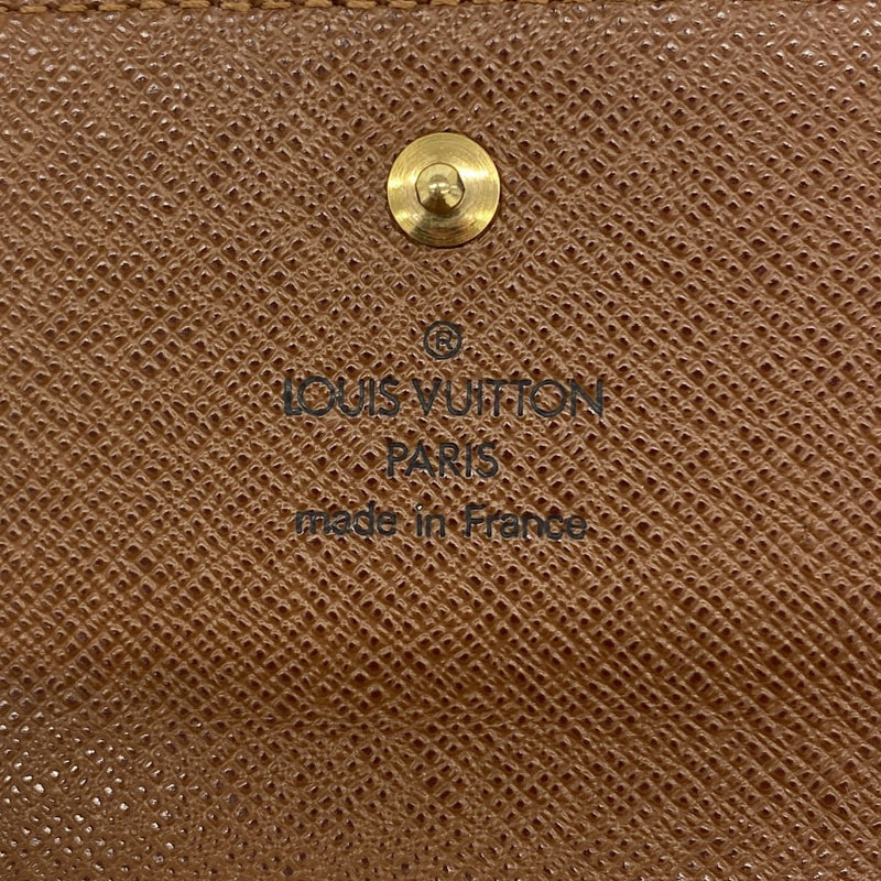 【6gc2589】ルイヴィトン 三つ折り財布 モノグラム ポルトモネビエカルトクレディ M61652 ブラウン【中古】レディース