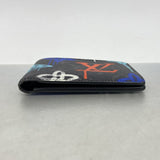 【6gc2590】ルイヴィトン 財布 モノグラム・エクリプス グラフィティ ポルトフォイユミュルティプル M81847 ブラック マルチカラー【中古】メンズ