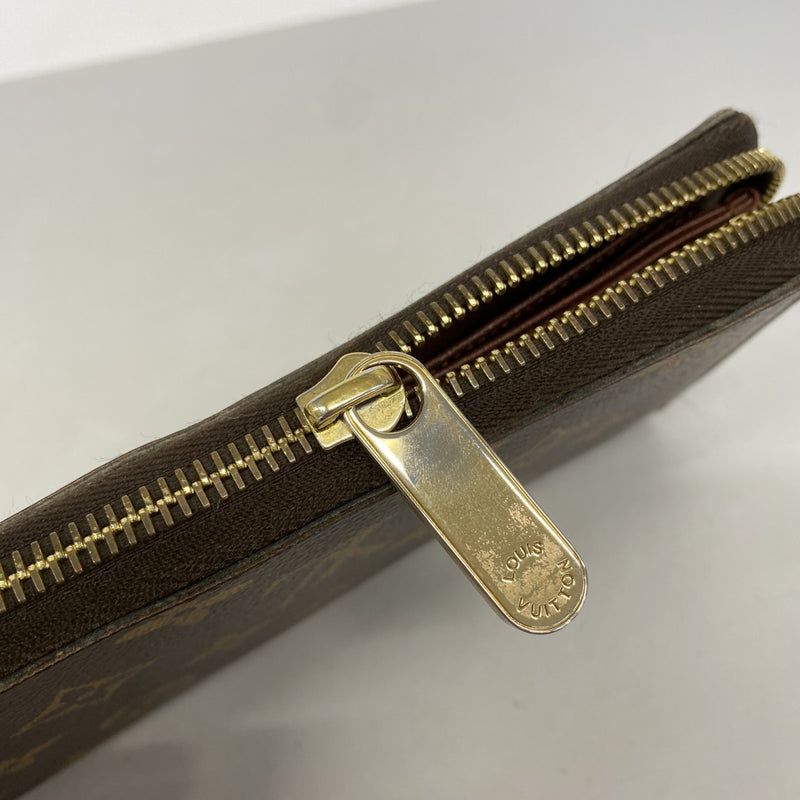 【6gc2599】ルイヴィトン 長財布 モノグラム ジッピーウォレット M60017 ブラウン【中古】レディース