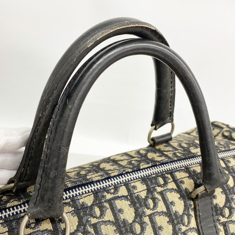 【6gc2602】クリスチャンディオール ハンドバッグ トロッター キャンバス ネイビー シルバー金具【中古】メンズ レディース ユニセックス