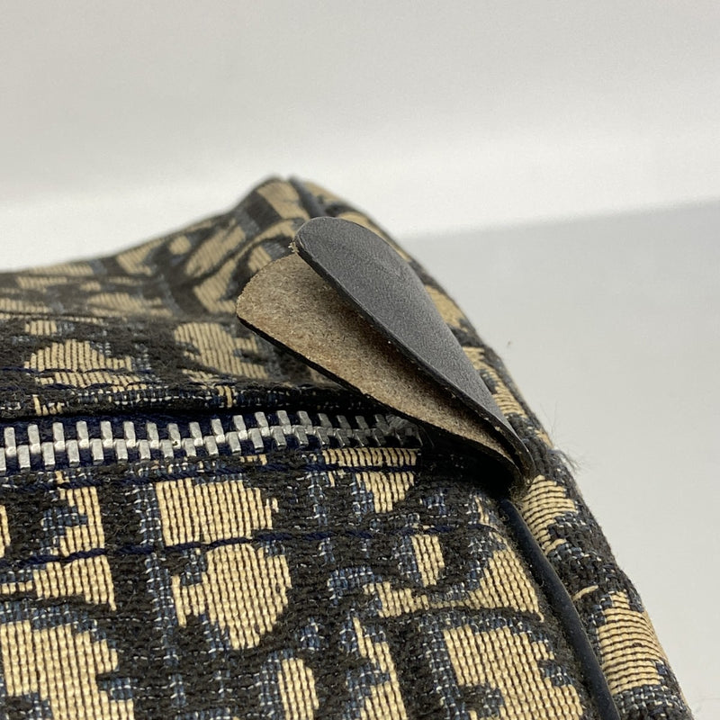 【6gc2602】クリスチャンディオール ハンドバッグ トロッター キャンバス ネイビー シルバー金具【中古】メンズ レディース ユニセックス