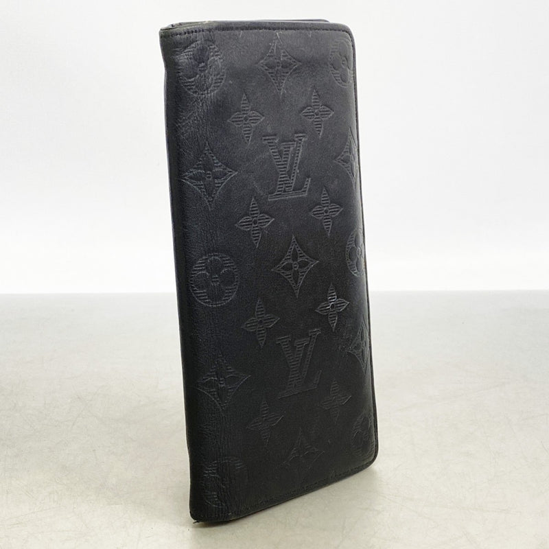 【6gc2609】ルイヴィトン 長財布 モノグラム・シャドウ ポルトフォイユブラザ M62900 ブラック【中古】メンズ