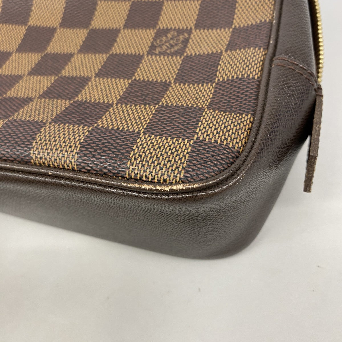 【6gc2617】ルイヴィトン ポーチ ダミエ トゥルーストワレット N47623 エベヌ【中古】レディース