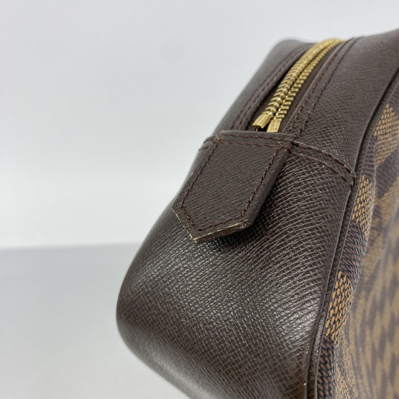 【6gc2617】ルイヴィトン ポーチ ダミエ トゥルーストワレット N47623 エベヌ【中古】レディース