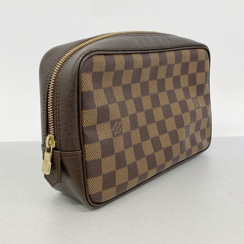 【6gc2617】ルイヴィトン ポーチ ダミエ トゥルーストワレット N47623 エベヌ【中古】レディース