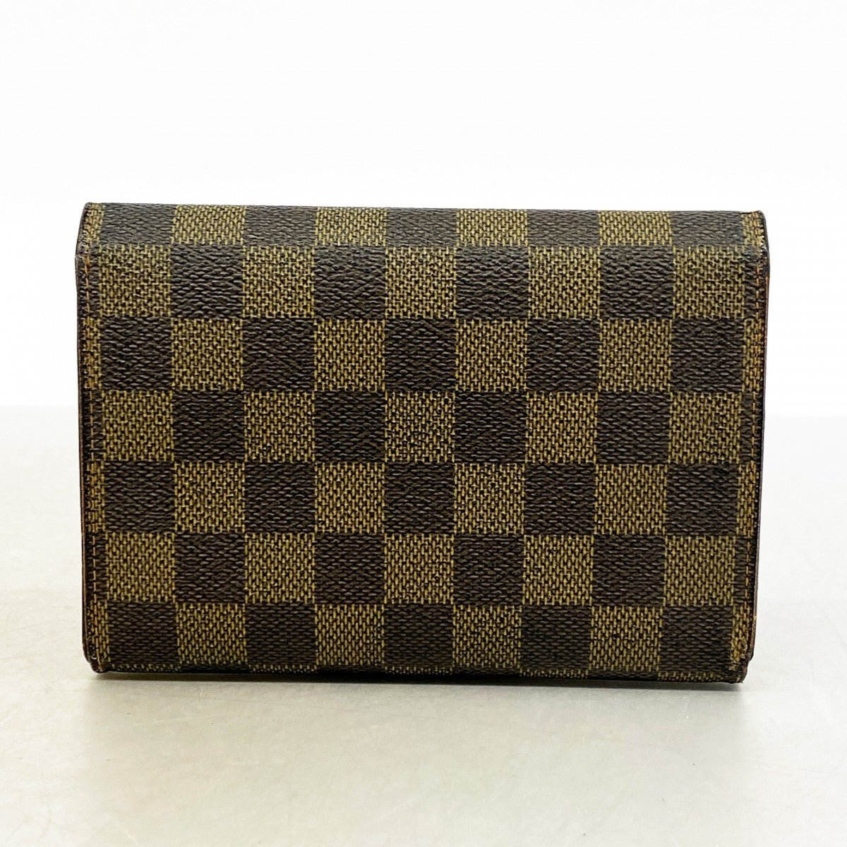 【6gc2636】ルイヴィトン 三つ折り財布 ダミエ ポルトトレゾールエテュイパピエ N61202 エベヌ【中古】レディース