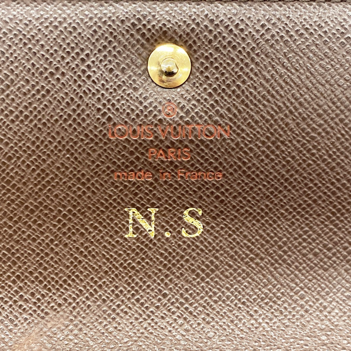 【6gc2636】ルイヴィトン 三つ折り財布 ダミエ ポルトトレゾールエテュイパピエ N61202 エベヌ【中古】レディース