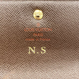 【6gc2636】ルイヴィトン 三つ折り財布 ダミエ ポルトトレゾールエテュイパピエ N61202 エベヌ【中古】レディース