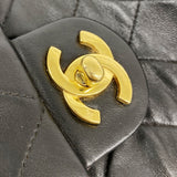 【6gc2641】シャネル ショルダーバッグ ミニマトラッセ チェーンショルダー ラムスキン ブラック ゴールド金具【中古】レディース