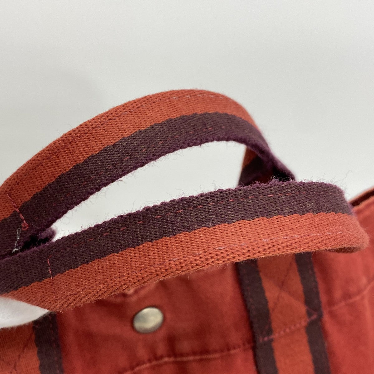 【6gc2651】エルメス トートバッグ フールトゥMM キャンバス レッド シルバー金具【中古】メンズ レディース ユニセックス