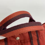 【6gc2651】エルメス トートバッグ フールトゥMM キャンバス レッド シルバー金具【中古】メンズ レディース ユニセックス