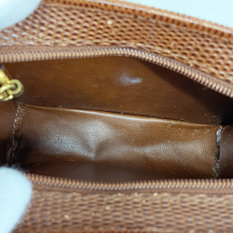 【6gc2653】サルヴァトーレフェラガモ ポーチ ヴァラ レザー ブラウン ゴールド金具【中古】レディース