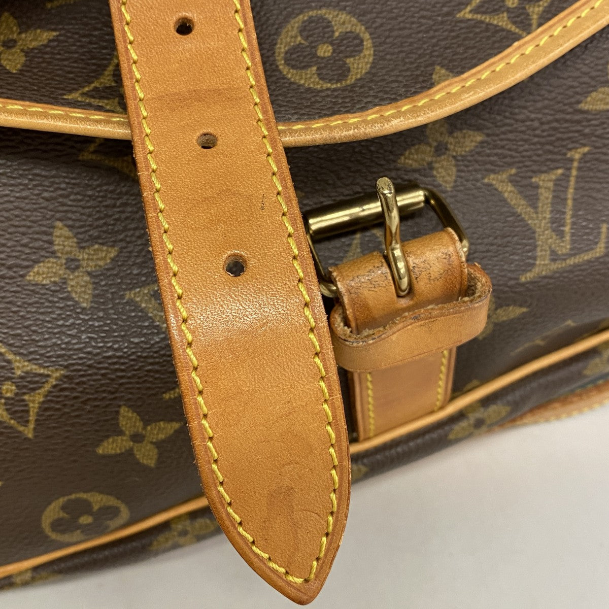 【6gc2656】ルイヴィトン ショルダーバッグ モノグラム ソミュール35 M42254 ブラウン【中古】レディース