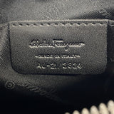 【6gc2662】サルヴァトーレフェラガモ ショルダーバッグ ガンチーニ キャンバス ブラック シルバー金具【中古】レディース