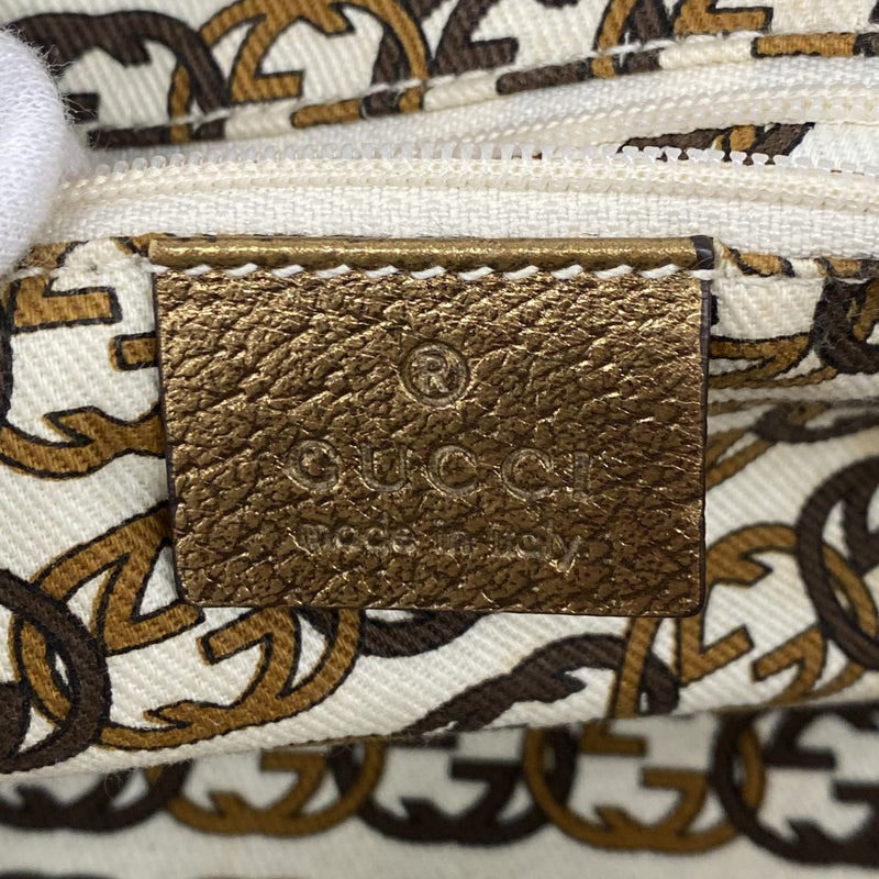 【6gc2672】グッチ ハンドバッグ GGキャンバス 161720 キャンバス ブラウン ゴールド ゴールド金具【中古】レディース